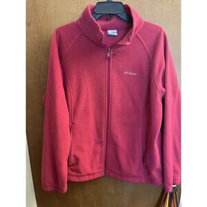 Columbia Womens Pink Long Sleeve Collared Full-Zip Jacket Size X-Large